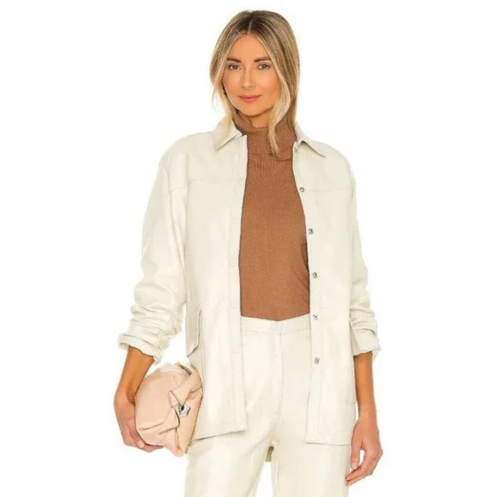 TACH Clothing Lili Leather Jacket in Ivory